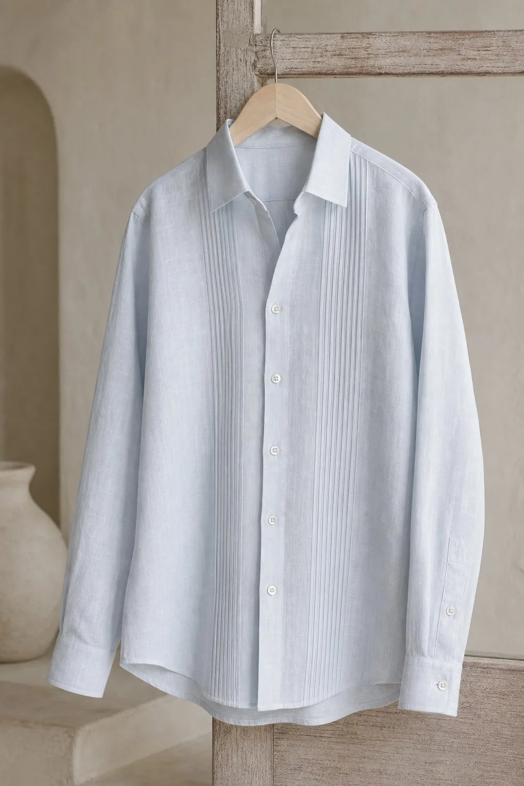 Camisa de Lino Cuello Italiano