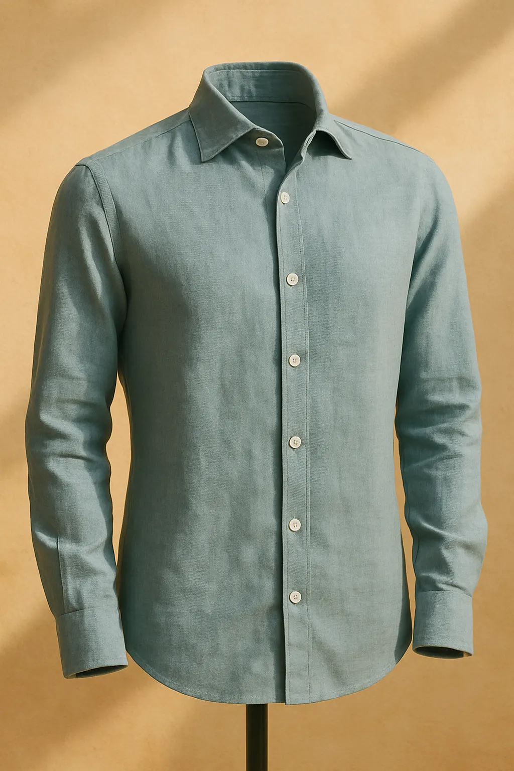 Camisa de Lino Cuello Italiano