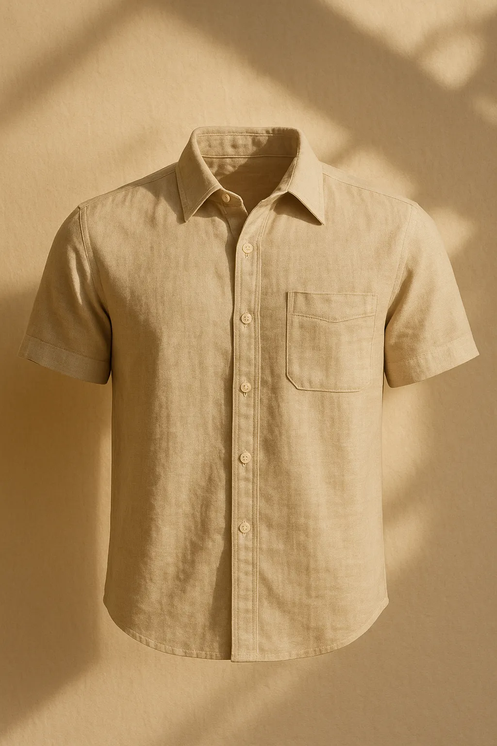 Camisa de Lino Manga Corta Básica