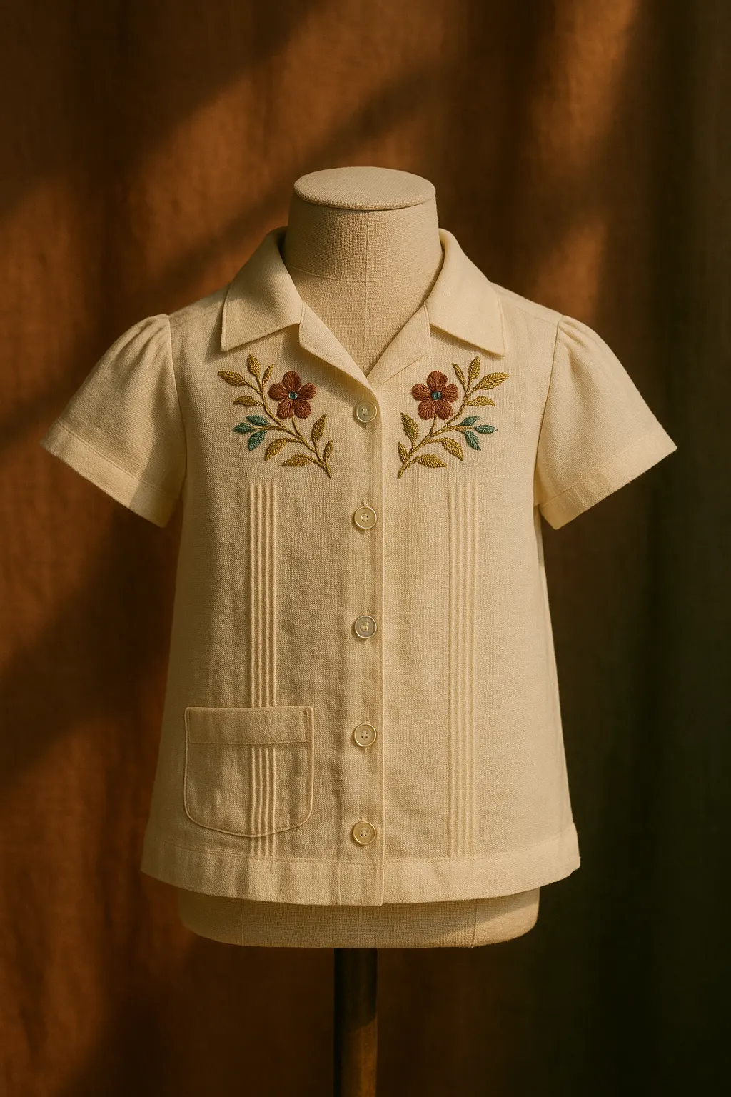 Guayabera Niña Bordada