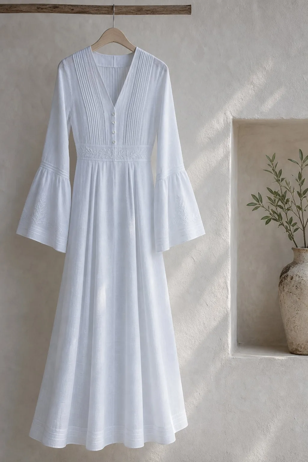 Vestido Madrina Lino Blanco